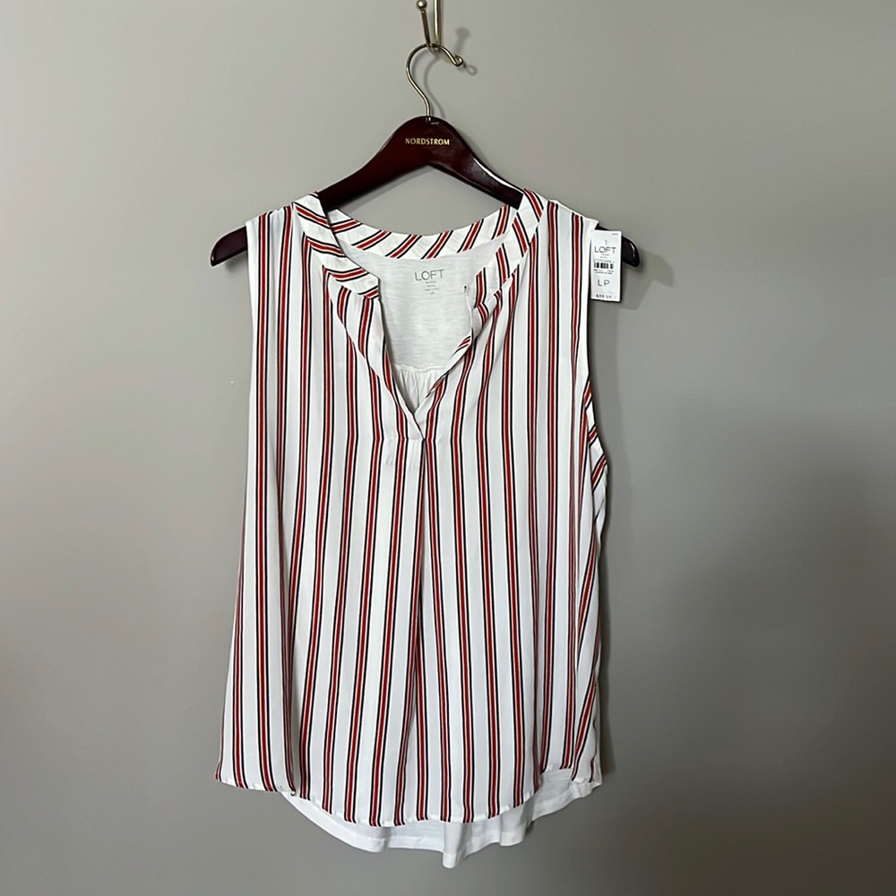 Loft Split Front Sleeveless Top
